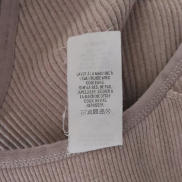 Aerie Women's Pink Sz L Ribbed V-Neck Criss Cross Stretch Casual Bra - Picture 9 of 9